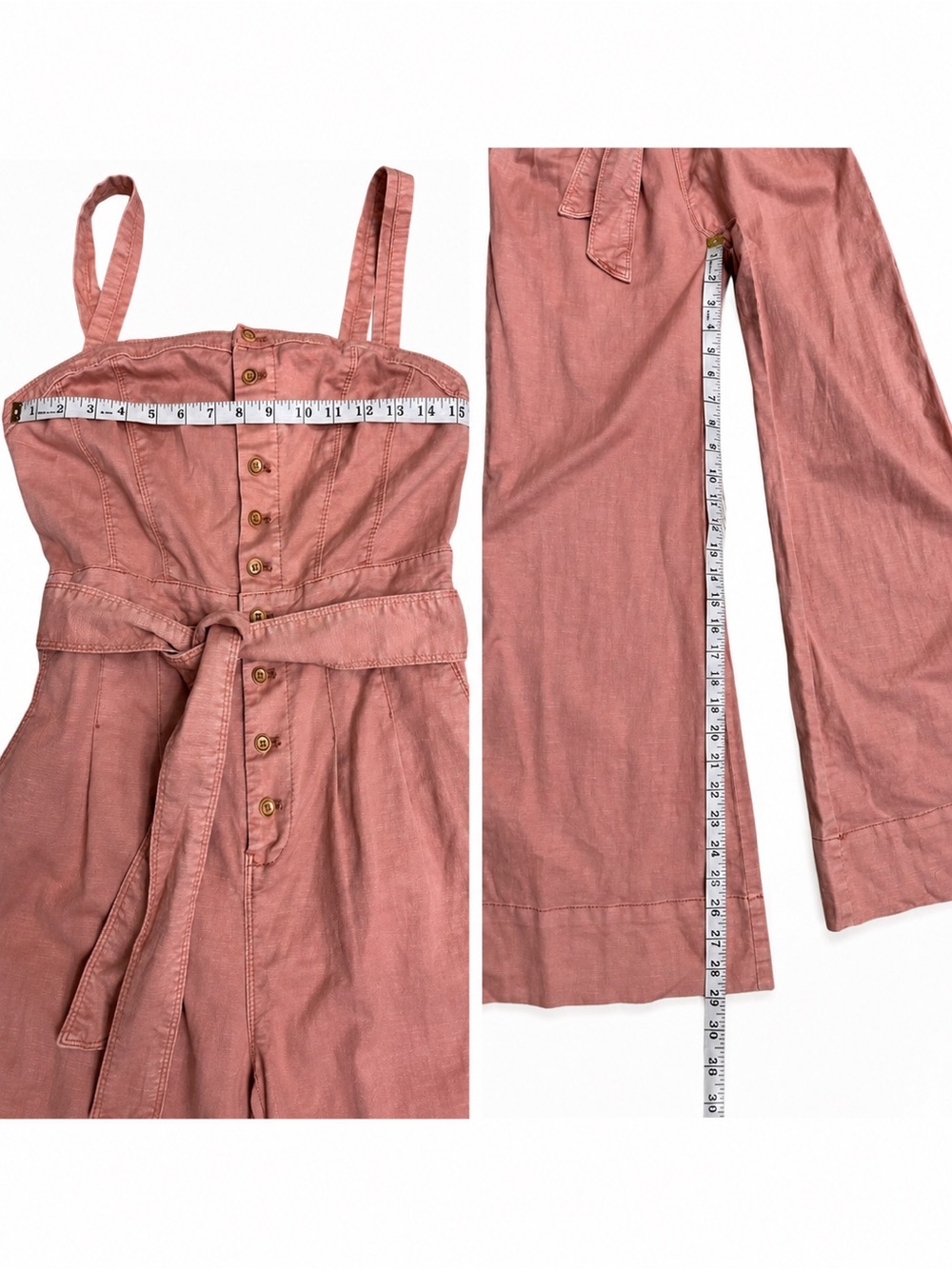 Anthropologie Pilcro Desmond Wide Leg Utility Jumpsuit SZ 2P Linen Blend NWT - Picture 8 of 9